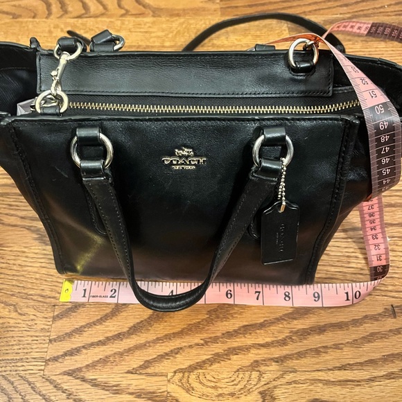 Coach Mini Crosby Carryall Handbag Black Leather Logo 33537 - Picture 10 of 16